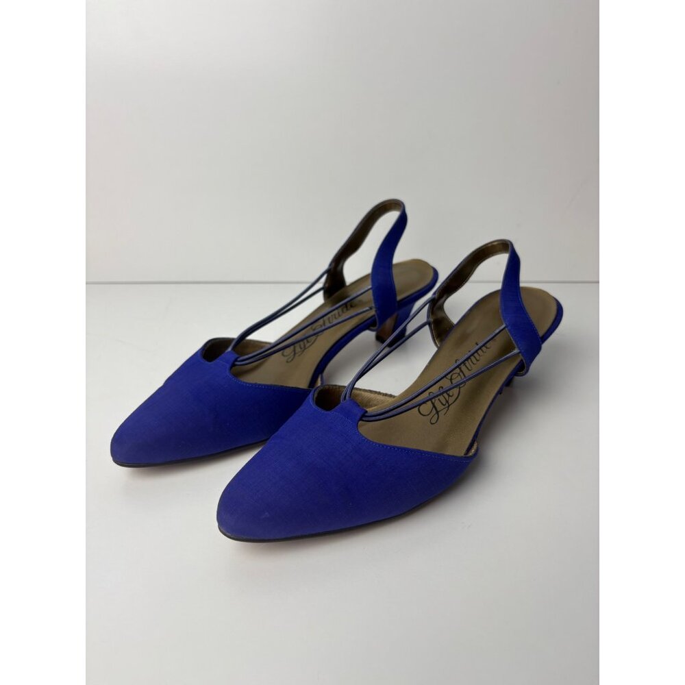 Life Stride Carlene 2 Purple Slingback Kitten Heels 9.5 A/B Womens Shoes‎
